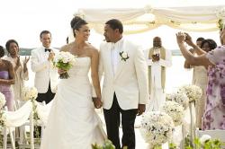 Paula Patton and Laz Alonso in Jumping the Broom. Paula Patton and Laz Alonso in Jumping the Broom.