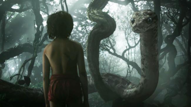 Neel Sethi faces Kaa in The Jungle Book.