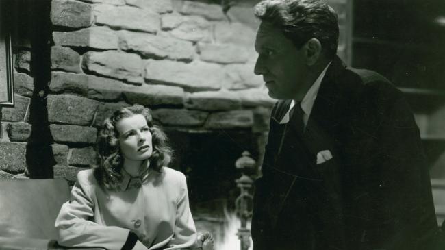 Katharine Hepburn and Spencer Tracy in Keeper of the Flame. Katharine Hepburn and Spencer Tracy in Keeper of the Flame.