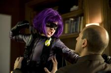 Chloe Grace Moretz as Hit-Girl in Kick-Ass. Chloe Grace Moretz as Hit-Girl in Kick-Ass.