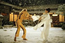 Uma Thurman and Lucy Liu in Kill Bill: Volume 1. Uma Thurman and Lucy Liu in Kill Bill: Volume 1.