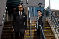 Colin Firth and Taron Egerton in Kingsman: The Secret Service.