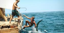 Jakob Ofterbro and Tobias Santelmann in Kon-Tiki. Jakob Ofterbro and Tobias Santelmann in Kon-Tiki.