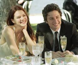 Jacinda Barrett and Zach Braff in The Last Kiss. Jacinda Barrett and Zach Braff in The Last Kiss.