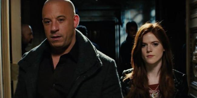 Vin Diesel and Rose Leslie in The Last Witch Hunter.