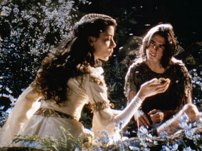 Mia Sara and Tom Cruise in Legend.