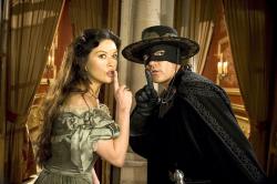 Catherine Zeta-Jones and Antonio Banderas in The Legend of Zorro. Catherine Zeta-Jones and Antonio Banderas in The Legend of Zorro.