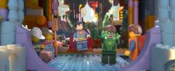 Superman and Green Lantern greet Emmet in The Lego Movie Superman and Green Lantern greet Emmet in The Lego Movie