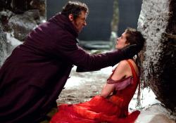 Hugh Jackman and Anne Hathaway in Les Miserable.