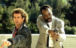 Mel Gibson and Danny Glover in Lethal Weapon 2. Mel Gibson and Danny Glover in Lethal Weapon 2.