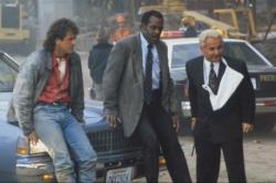 Mel Gibson, Danny Glover and Joe Pesci in Lethal Weapon 3. Mel Gibson, Danny Glover and Joe Pesci in Lethal Weapon 3.