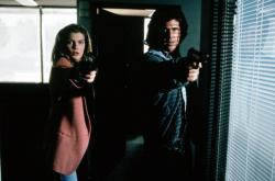 Rene Russo and Mel Gibson in Lethal Weapon 3. Rene Russo and Mel Gibson in Lethal Weapon 3.