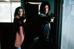 Rene Russo and Mel Gibson in Lethal Weapon 3.