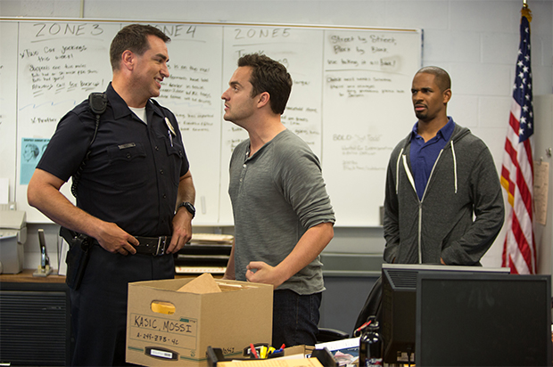 Rob Riggle, Jake Johnson and Damon Wayans Jr. in Let's Be Cops. Rob Riggle, Jake Johnson and Damon Wayans Jr. in Let's Be Cops.