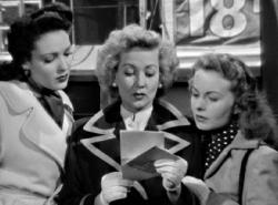 Linda Darnell, Ann Sothern and Jeanne Crain read A Letter to Three Wives. Linda Darnell, Ann Sothern and Jeanne Crain read A Letter to Three Wives.