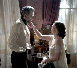 Daniel Day-Lewis and Sally Field as Abraham and Mary Lincoln. Daniel Day-Lewis and Sally Field as Abraham and Mary Lincoln.