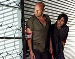 Bruce Willis and Justin Long in Live Free or Die Hard. Bruce Willis and Justin Long in Live Free or Die Hard.