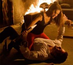 Zoe Saldana and Jeffrey Dean Morgan in The Loser.