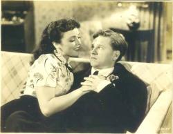 Lina Romay and Mickey Rooney in Love Laughs at Andy Hardy. Lina Romay and Mickey Rooney in Love Laughs at Andy Hardy.