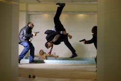 Marko Zaror doing his own stunts in Mandrill