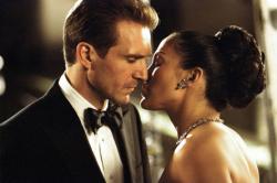 Ralph Fiennes and Jennifer Lopez in Maid in Manhattan. Ralph Fiennes and Jennifer Lopez in Maid in Manhattan.