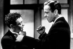 Peter Lorre and Humphrey Bogart in The Maltese Falcon. Peter Lorre and Humphrey Bogart in The Maltese Falcon.
