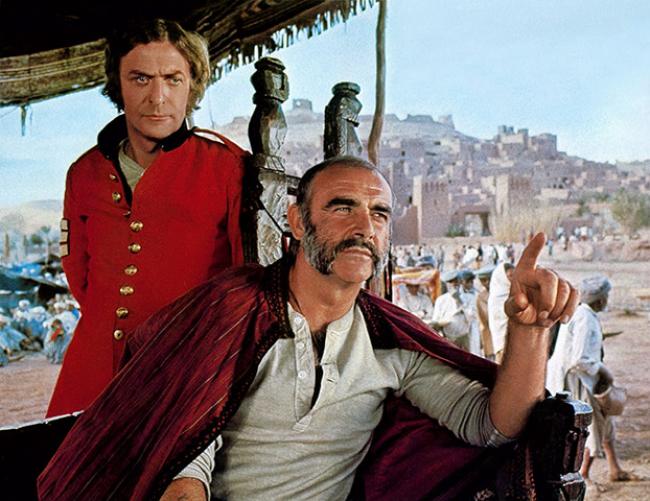 Michael Caine and Sean Connery in The Man Who Would Be King. Michael Caine and Sean Connery in The Man Who Would Be King.