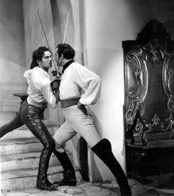 Tyrone Power and Basil Rathbone in The Mark of Zorro.