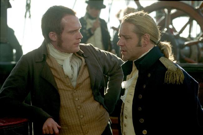 Paul Bettany and Russell Crowe in Master and Commander: The Far Side of the World.