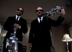 Will Smith and Tommy Lee Jones in Men in Black 2. Will Smith and Tommy Lee Jones in Men in Black 2.