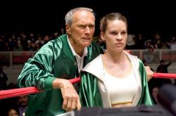 Clint Eastwood and Hilary Swank in Million Dollar Baby.