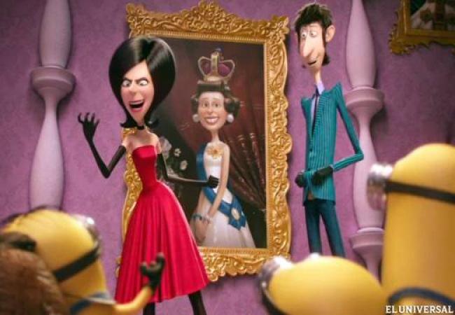 Scarlett and Herb let the Minions in on their plans to steal the Queen's crown. Scarlett and Herb let the Minions in on their plans to steal the Queen's crown.