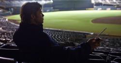 Brad Pitt and a baseball field in Moneyball. Brad Pitt and a baseball field in Moneyball.