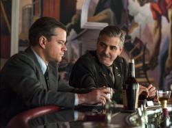 Matt Damon and George Clooney in The Monuments Men.