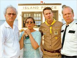 Bill Murray, Fraces McDormand, Edward Norton and Bruce Willis in Moonrise Kingdom.