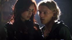 Lily Collins and Jamie Campbell Bower in The Mortal Instruments: City of Bones.
