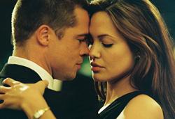 Brad Pitt and Angelina Jolie in Mr. and Mrs. Smith.