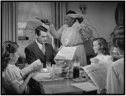 Cary Grant, Louise Beavers and Myrna Loy in Mr. Blandings Builds His Dream House.