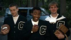 Three high school students incognito as three high school students.