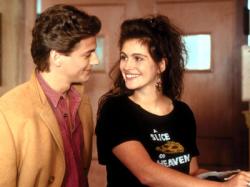 Julia Roberts landed her first starring role in Mystic Pizza. Julia Roberts landed her first starring role in Mystic Pizza.