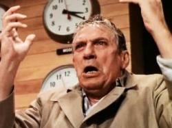 Peter Finch is mad as hell and he's not going to take it anymore in Network. Peter Finch is mad as hell and he's not going to take it anymore in Network.