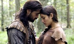 Colin Farrell and Q'Orianka Kilche in The New World. Colin Farrell and Q'Orianka Kilche in The New World.