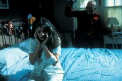 Heather Langenkamp and Robert Englund in Nightmare on Elm Street. Heather Langenkamp and Robert Englund in Nightmare on Elm Street.