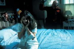 Heather Langenkamp and Robert Englund in Nightmare on Elm Street.