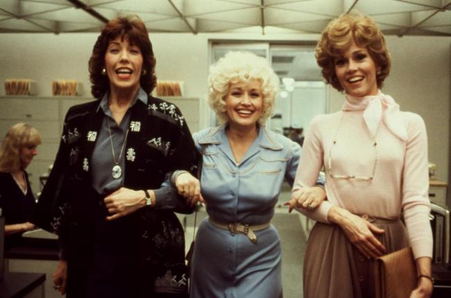 Lily Tomlin, Dolly Parton and Jane Fonda in Nine to Five. Lily Tomlin, Dolly Parton and Jane Fonda in Nine to Five.