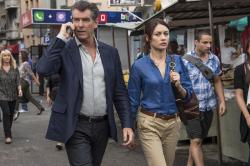 Pierce Brosnan and Olga Kurylenko in November Man. Pierce Brosnan and Olga Kurylenko in November Man.