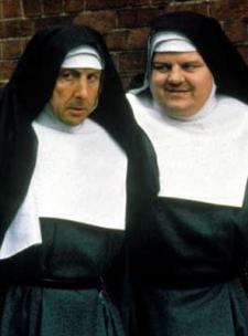 Eric Idle and Robbie Coltrane in Nuns on the Run.