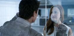 Tom Cruise and Andrea Riseborough in Oblivion.