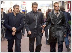 Clooney, Damon and Pitt in Ocean's Thirteen. Clooney, Damon and Pitt in Ocean's Thirteen.