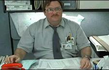 Stephen Root as Milton in Office Space. Stephen Root as Milton in Office Space.